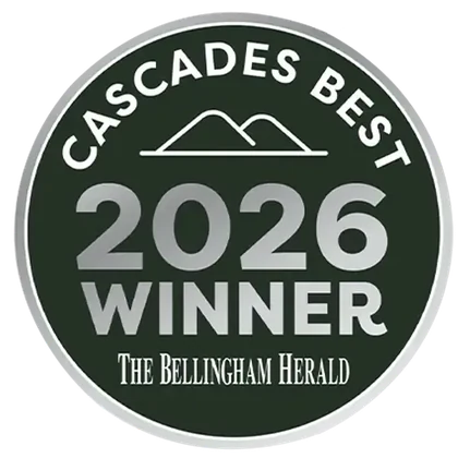 Voted Best Customer Service — 2026 Cascades Best badge